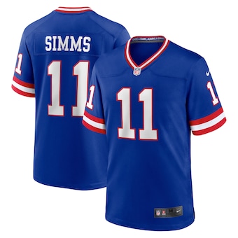 mens nike phil simms royal new york giants classic retired p